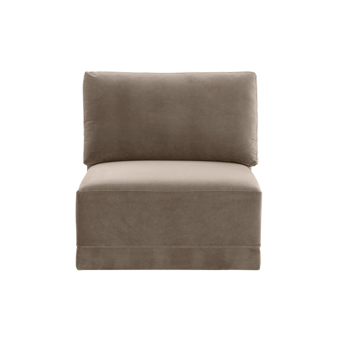 Willow Performance Velvet Modular Armless Chair