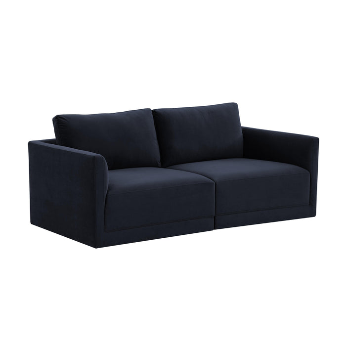 Willow 74" Performance Velvet Modular Loveseat