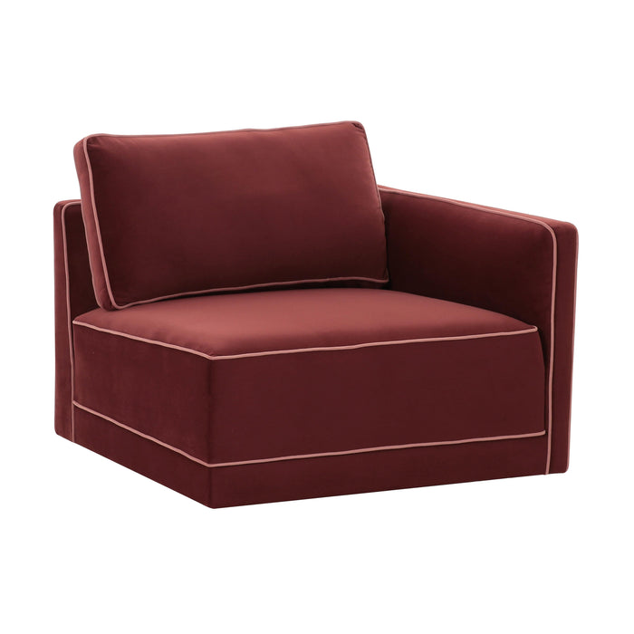 Willow Performance Velvet Modular RAF Corner Chair - Home And Beyond