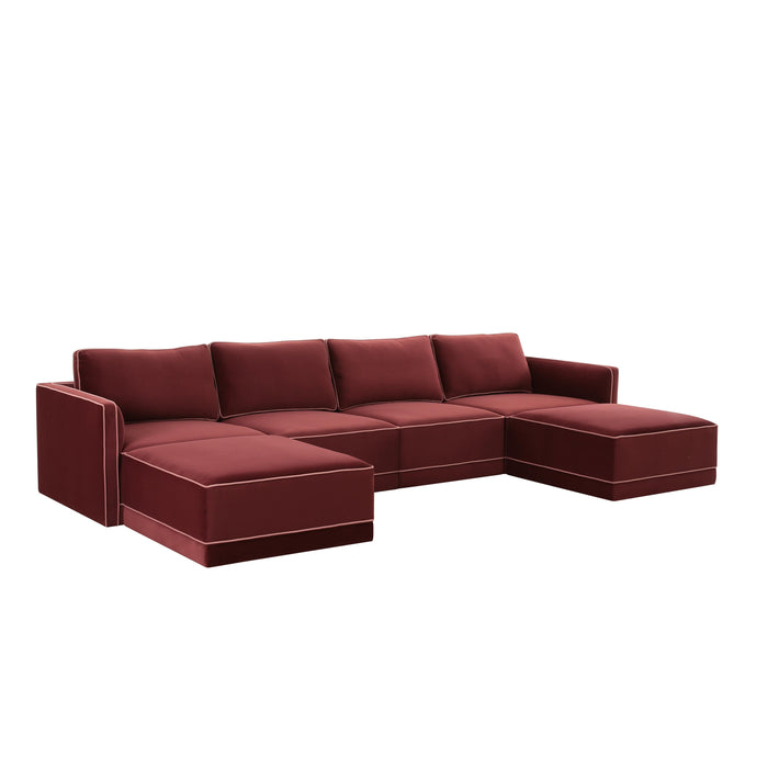 Willow 6-Piece Performance Velvet Modular U Sectional - Home And Beyond