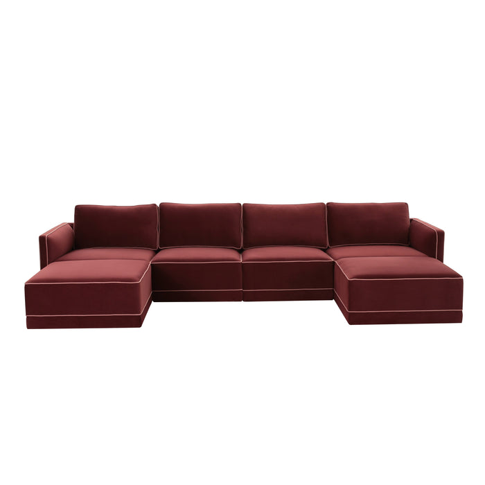 Willow 6-Piece Performance Velvet Modular U Sectional - Home And Beyond