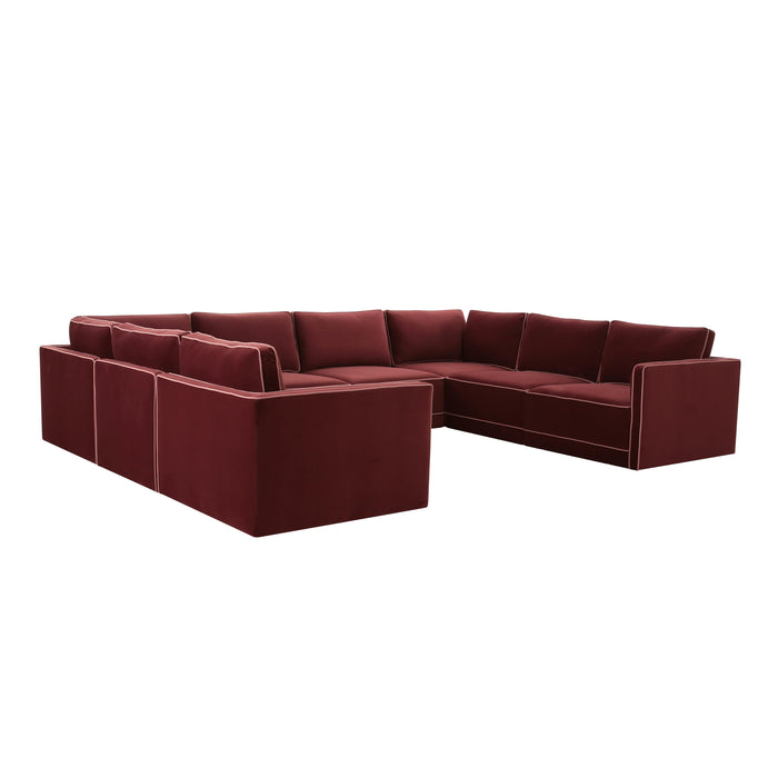 Willow 8-Piece Performance Velvet Modular Large U Sectional - Home And Beyond