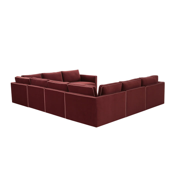 Willow 8-Piece Performance Velvet Modular Large U Sectional - Home And Beyond