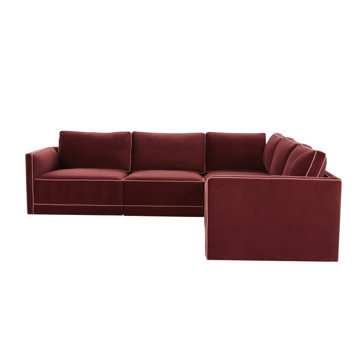 Willow 5-Piece Performance Velvet Modular L Sectional - Home And Beyond