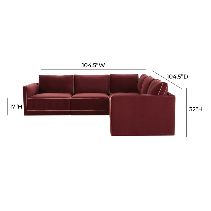 Willow 5-Piece Performance Velvet Modular L Sectional - Home And Beyond