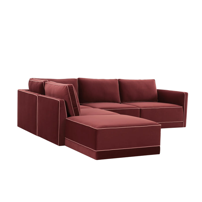 Willow 5-Piece Performance Velvet Modular Left Facing Sectional - Home And Beyond