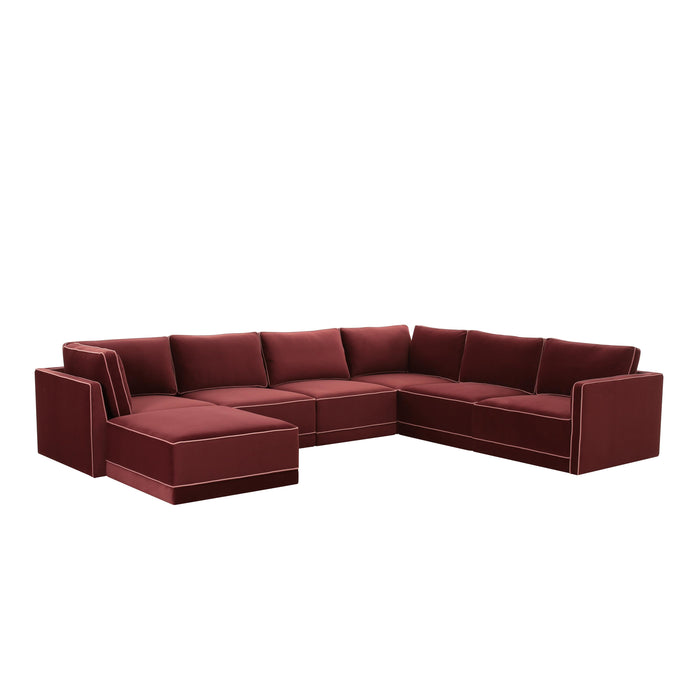 Willow 7-Piece Performance Velvet Modular Large Chaise Sectional - Home And Beyond