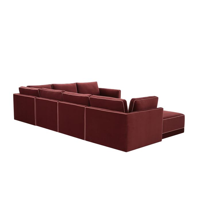 Willow 7-Piece Performance Velvet Modular Large Chaise Sectional - Home And Beyond