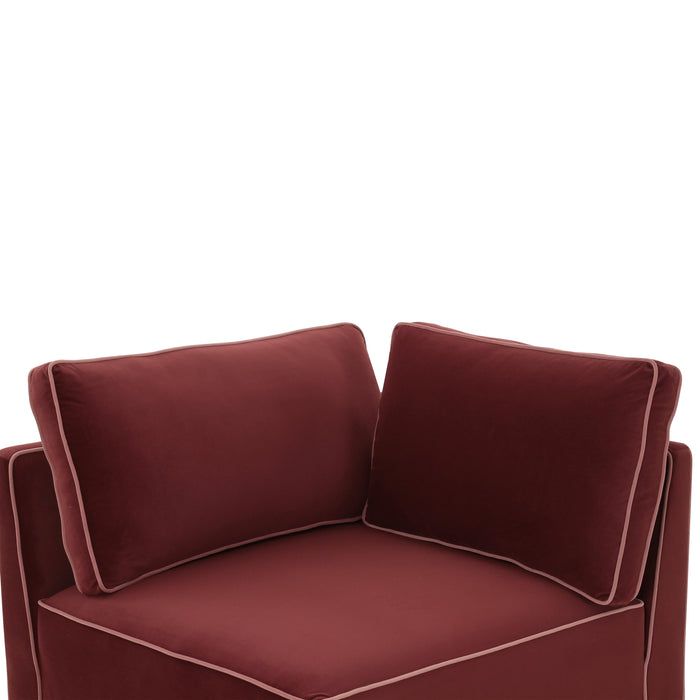 Willow Performance Velvet Modular Corner Chair - Home And Beyond