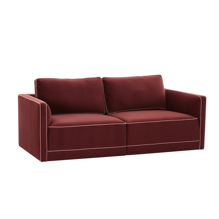 Willow 74" Performance Velvet Modular Loveseat - Home And Beyond