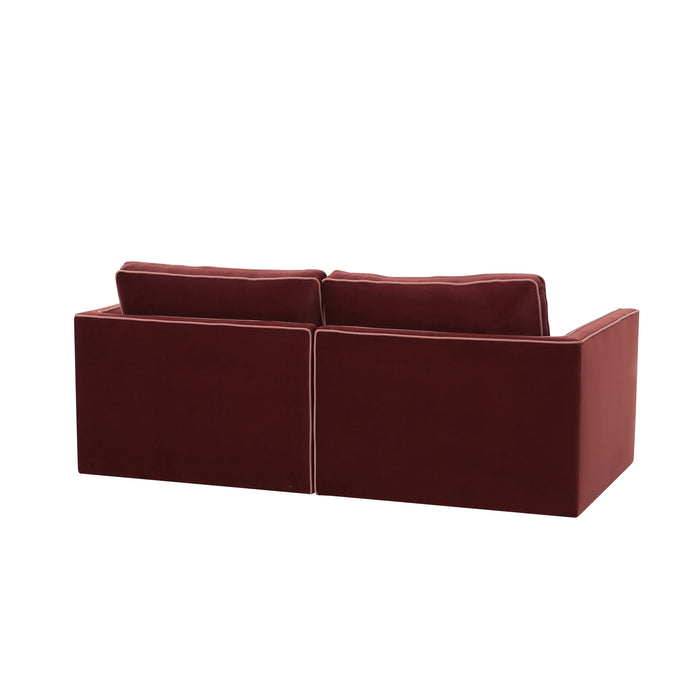 Willow 74" Performance Velvet Modular Loveseat - Home And Beyond