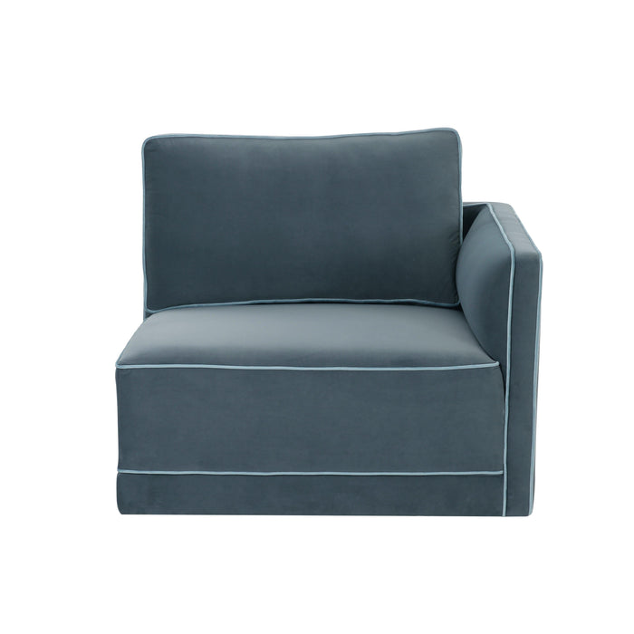 Willow Performance Velvet Modular RAF Corner Chair - Home And Beyond