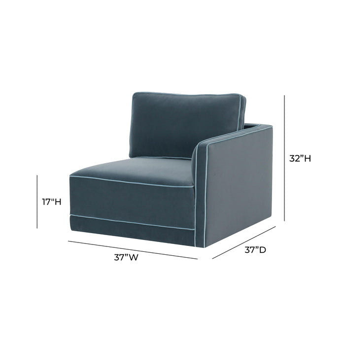 Willow Performance Velvet Modular RAF Corner Chair - Home And Beyond