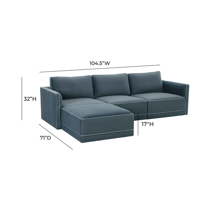 Willow 4-Piece Performance Velvet Modular Sectional - Home And Beyond