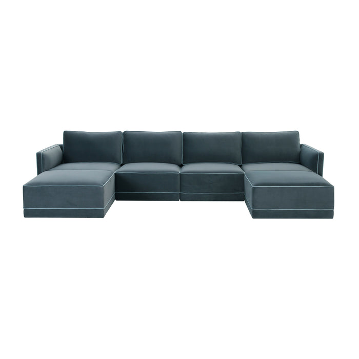 Willow 6-Piece Performance Velvet Modular U Sectional - Home And Beyond