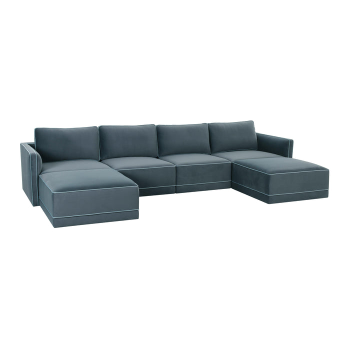 Willow 6-Piece Performance Velvet Modular U Sectional - Home And Beyond