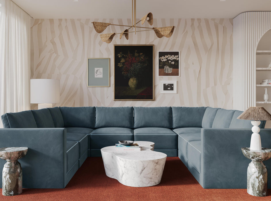 Willow 8-Piece Performance Velvet Modular Large U Sectional - Home And Beyond