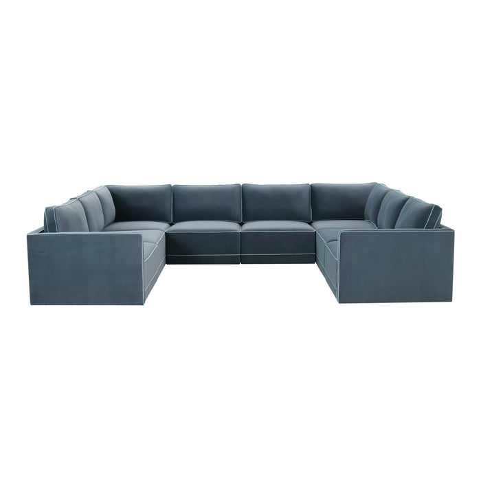 Willow 8-Piece Performance Velvet Modular Large U Sectional - Home And Beyond