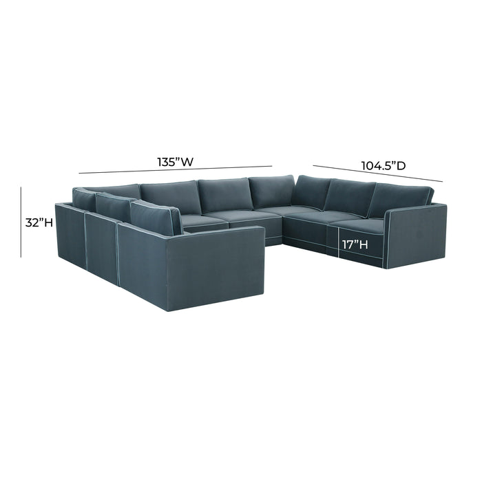 Willow 8-Piece Performance Velvet Modular Large U Sectional - Home And Beyond