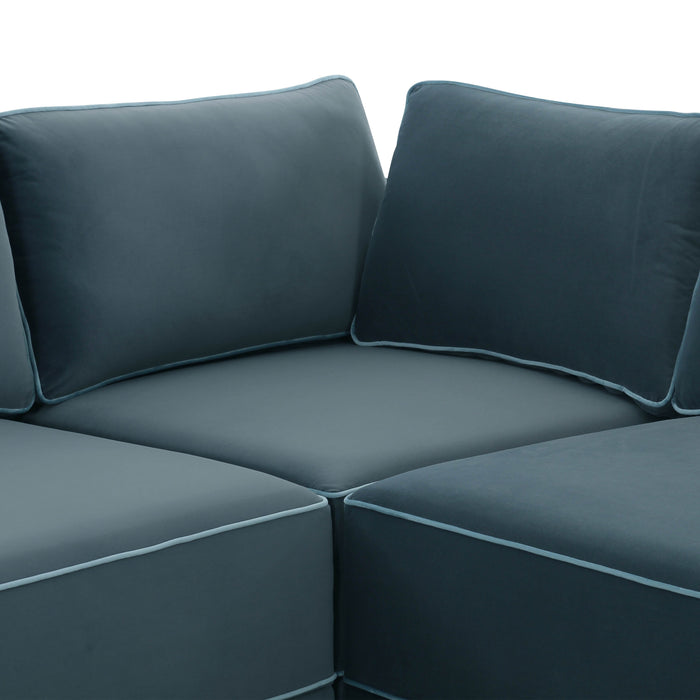 Willow 5-Piece Performance Velvet Modular L Sectional - Home And Beyond