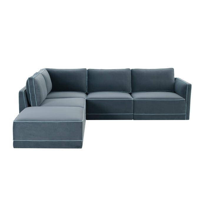 Willow 5-Piece Performance Velvet Modular Left Facing Sectional - Home And Beyond