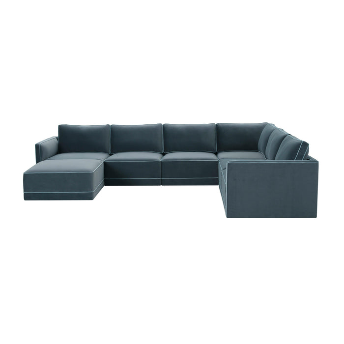 Willow 7-Piece Performance Velvet Modular Large Chaise Sectional - Home And Beyond