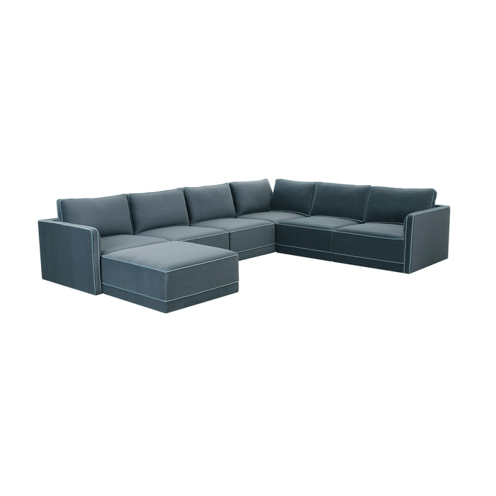 Willow 7-Piece Performance Velvet Modular Large Chaise Sectional - Home And Beyond