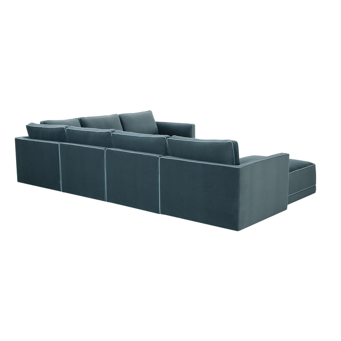 Willow 7-Piece Performance Velvet Modular Large Chaise Sectional - Home And Beyond