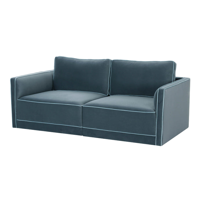 Willow 74" Performance Velvet Modular Loveseat - Home And Beyond
