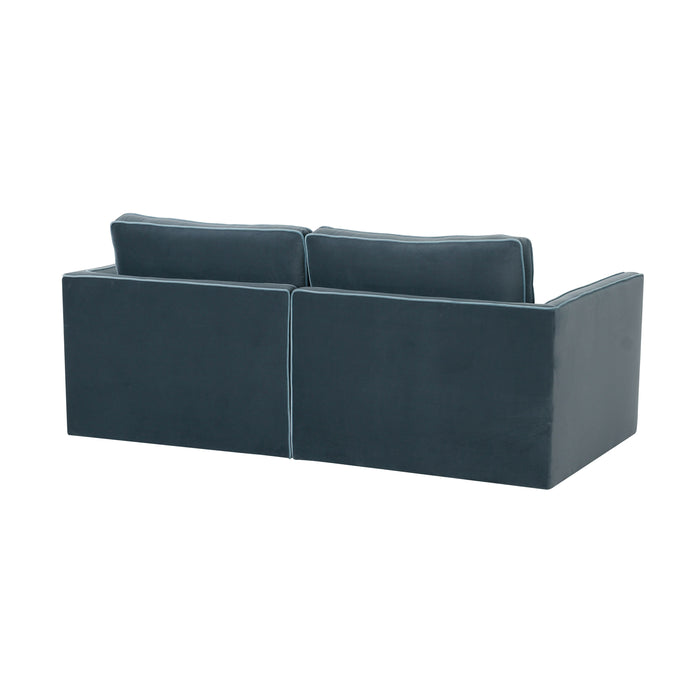 Willow 74" Performance Velvet Modular Loveseat - Home And Beyond
