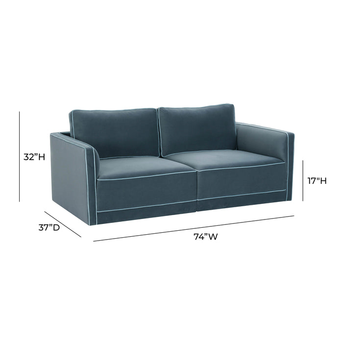 Willow 74" Performance Velvet Modular Loveseat - Home And Beyond