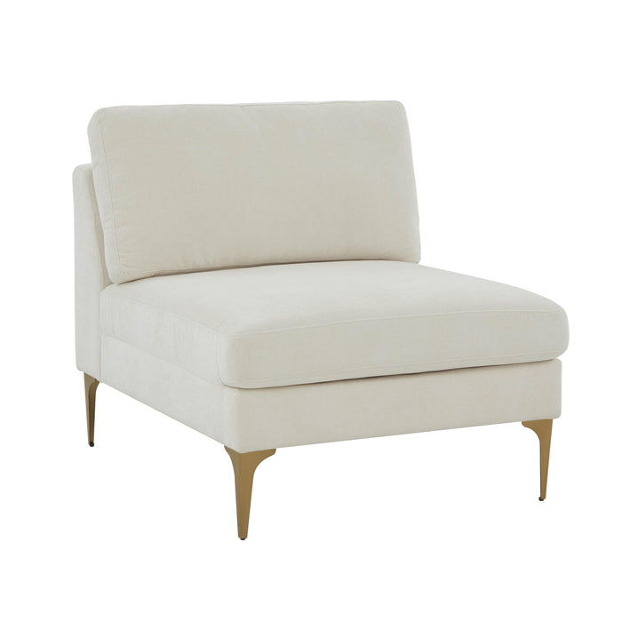 Serena Performance Velvet Modular Armless Chair - Home And Beyond