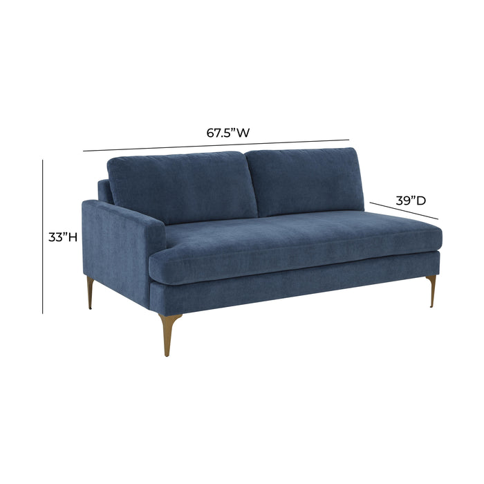 Serena 68" Performance Velvet Modular Loveseat - Home And Beyond