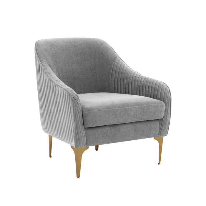 Serena Performance Grey Velvet Accent Chair