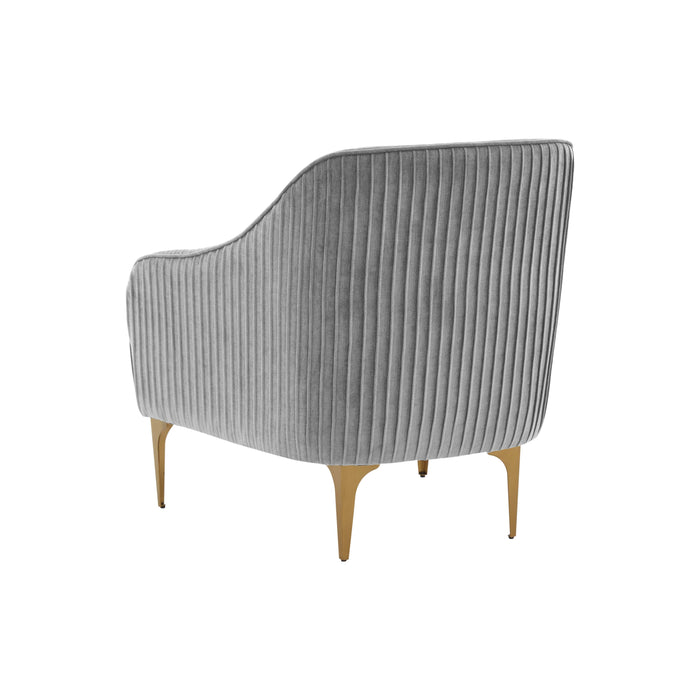 Serena Performance Grey Velvet Accent Chair