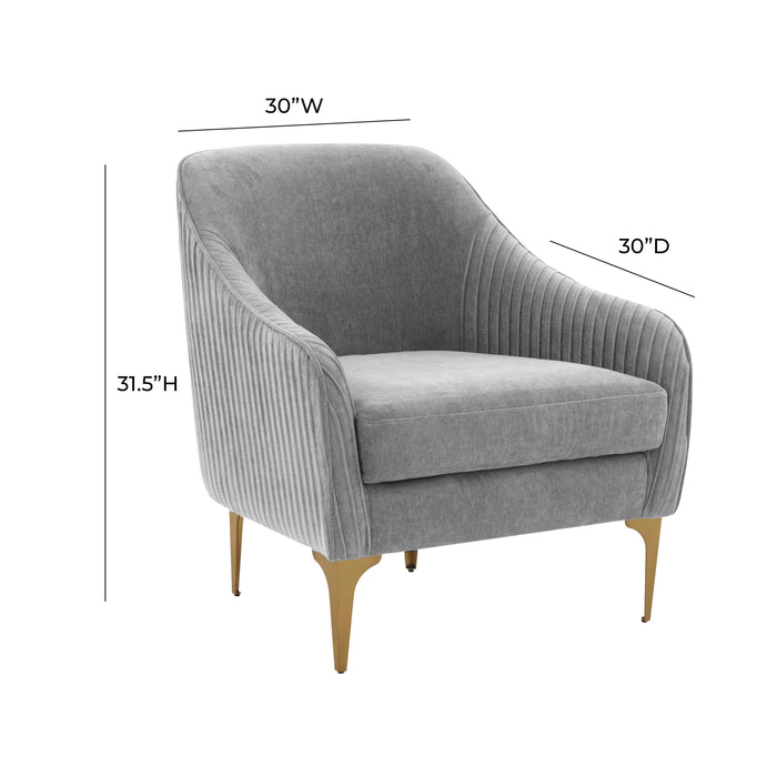 Serena Performance Grey Velvet Accent Chair