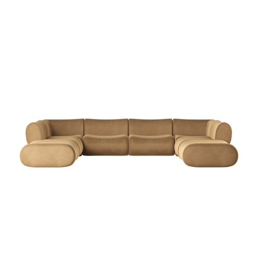 Zenith 8-Piece Latte Brown Performance Velvet Modular U-Sectional - Home And Beyond