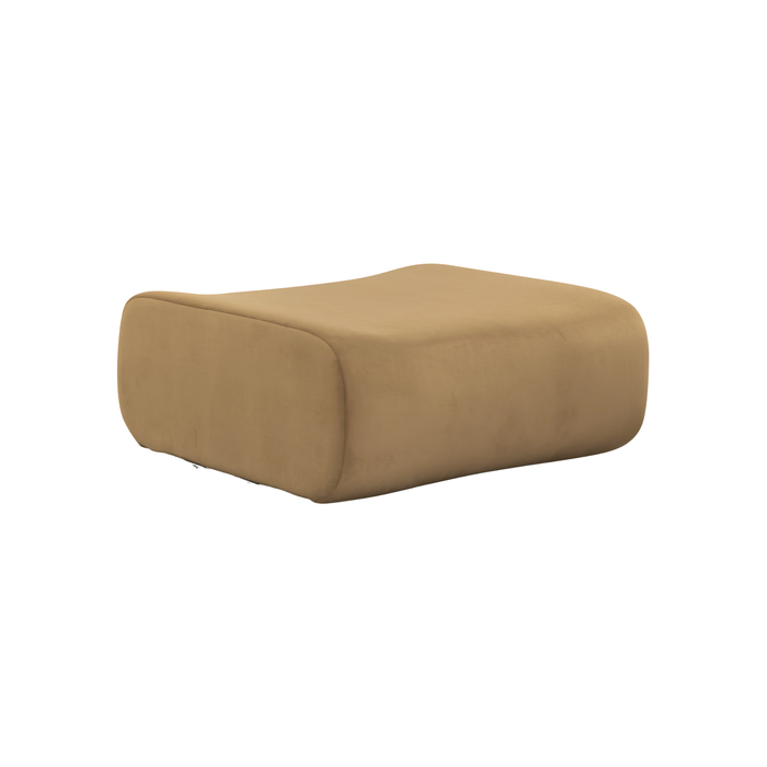 Zenith Latte Brown Performance Velvet Ottoman - Home And Beyond