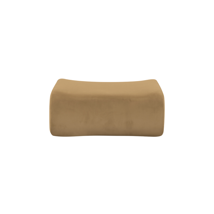 Zenith Latte Brown Performance Velvet Ottoman - Home And Beyond