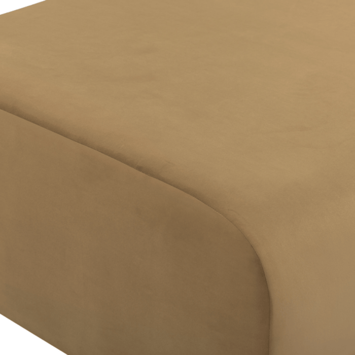 Zenith Latte Brown Performance Velvet Ottoman - Home And Beyond