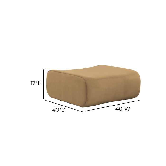Zenith Latte Brown Performance Velvet Ottoman - Home And Beyond