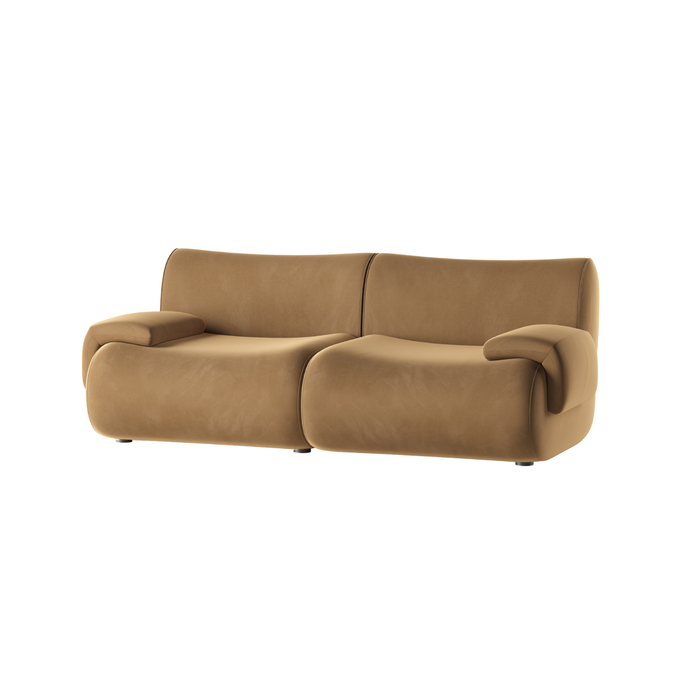Zenith 80" Latte Brown Performance Velvet Modular Loveseat