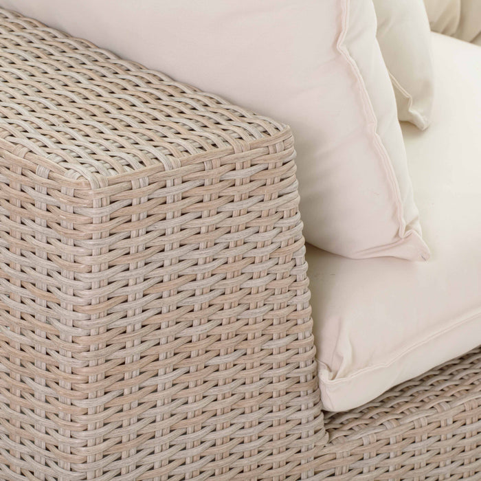 Cali 120" Natural Wicker Outdoor Modular Sofa