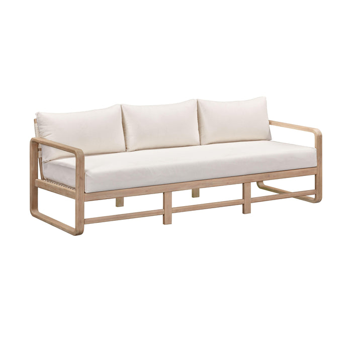 Palata 84" Cream Performance Fabric Outdoor Sofa - Home And Beyond