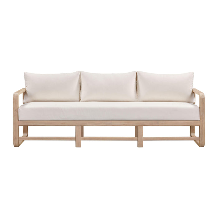 Palata 84" Cream Performance Fabric Outdoor Sofa - Home And Beyond