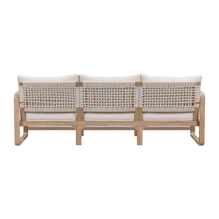 Palata 84" Cream Performance Fabric Outdoor Sofa - Home And Beyond