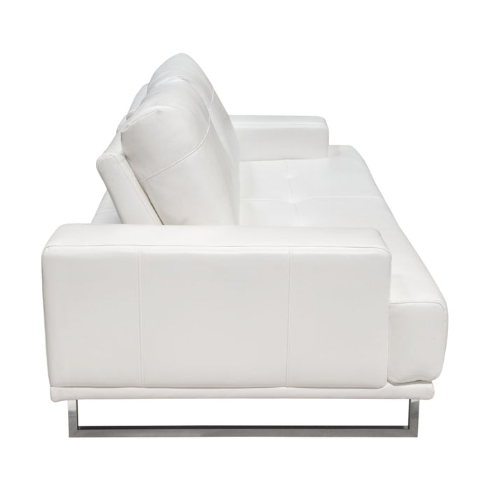 Russo Sofa w/ Adjustable Seat Backs in White Air Leather by Diamond Sofa