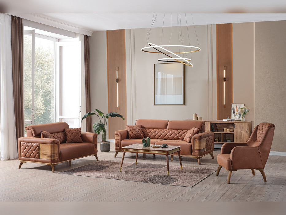 Ruby 3-pieces (Sofa & Loveseat & Chair) Livingroom Set Brick