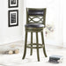 Manchester 29" Bar Stool W/Black Pu Cushions-Gray