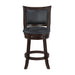 Bristol 24" Counter Stool W/Black Pu Cushions-Dk. Brown